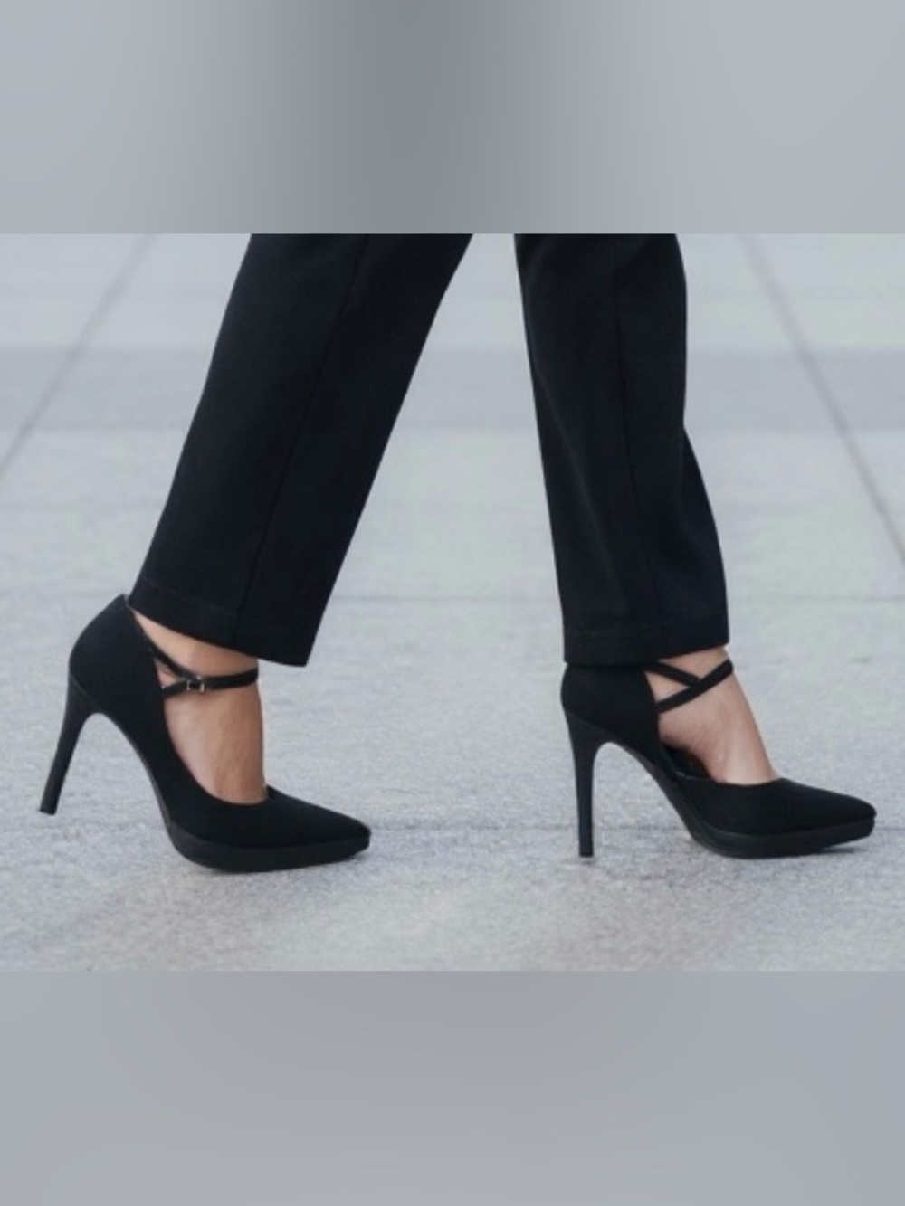 Cosy Island Black Cross-Strap High Heel stilettos Women